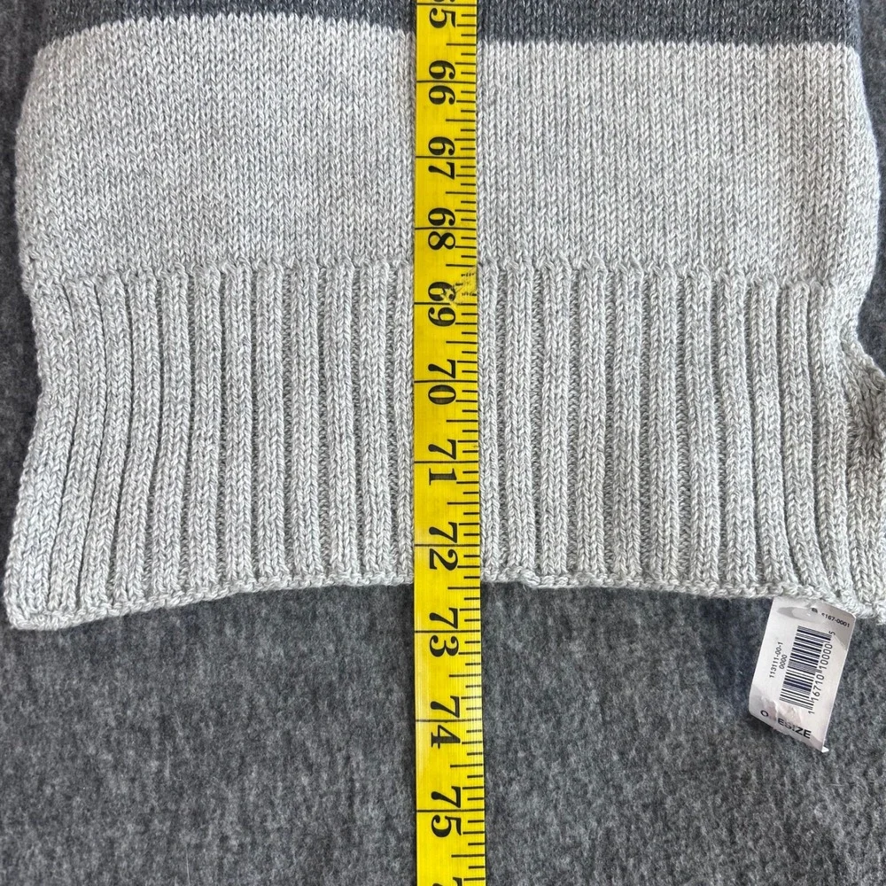 Gap Mens Womens Grey Colorblock Knit Scarf Cotton Blend One Size New
